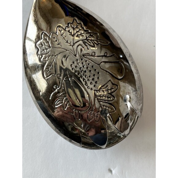 Vintage Italian Scissor Tongs Silverplate Fork and Spoon shape Fruit design - Picture 5 of 8